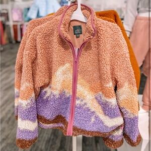 Sherpa Jacket - Pink, Purple, and Brown